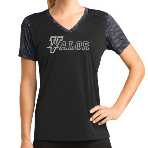 Valor Ladies' CamoHex Colorblock V Neck Tee Thumbnail